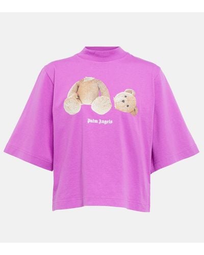 Palm Angels Cropped Kill The Bear T-shirt - Pink