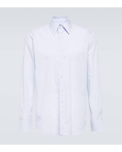 Canali Camisa de algodon a cuadros - Blanco