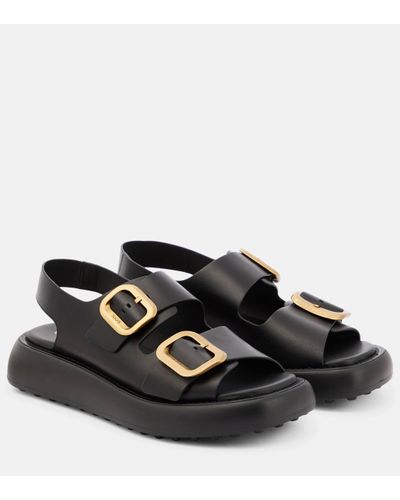 Tod's Double Buckle Sandals Shoes - Black