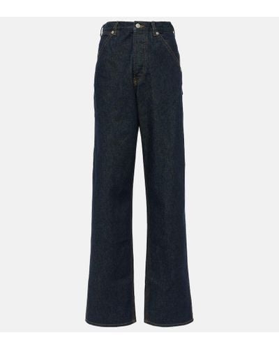 Dries Van Noten Jeans rectos Pippa de tiro alto - Azul