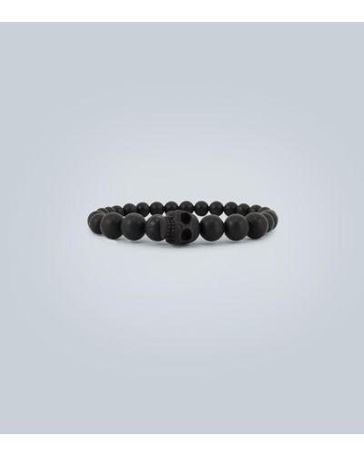 Alexander McQueen Skull multi-beaded bracelet - Negro