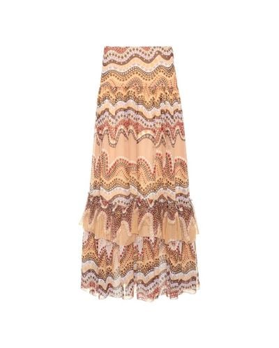 Chloé Printed Silk-crepon Skirt - Multicolor