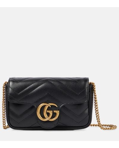 Gucci GG Marmont Supermini Shoulder Bag - Black