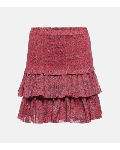 Isabel Marant Minifalda Naomi de algodon fruncida - Rojo
