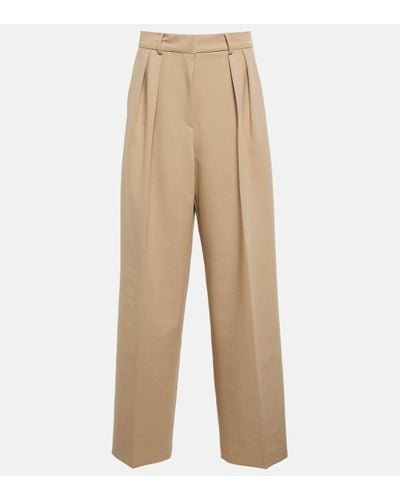 Frankie Shop Corrin Pleated Straight Trousers - Natural