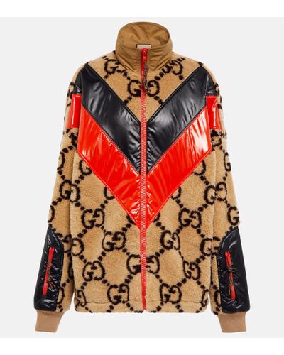 Gucci Trainingsjacke GG aus einem Wollgemisch - Rot