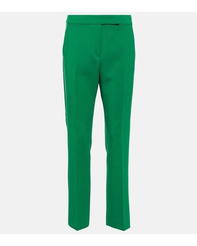 Max Mara Fuoco Cropped Wool-blend Trousers - Green
