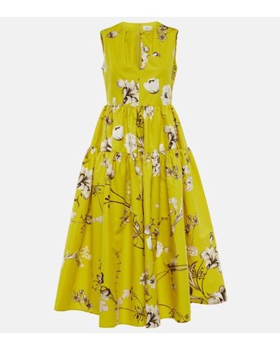 Erdem Eleonore Laurenson Tiered Dress - Yellow