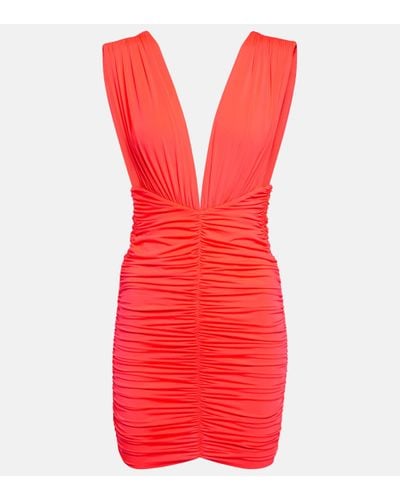 Alex Perry Keanen Ruched Minidress - Red