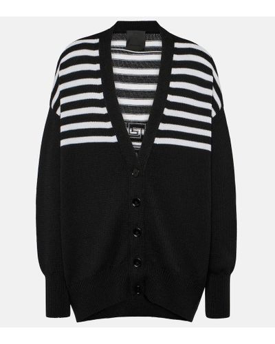Givenchy Cardigan 4G de ramio y algodon a rayas - Negro