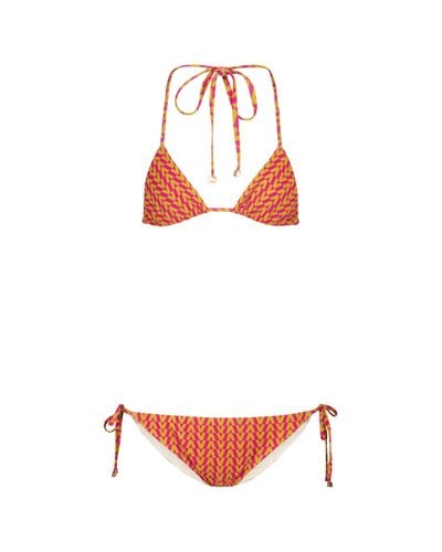 Valentino Exklusiv bei Mytheresa – Bedruckter Triangel-Bikini - Orange