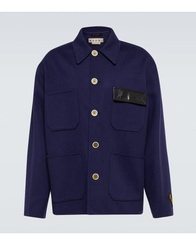 Marni Wool-blend Jacket - Blue