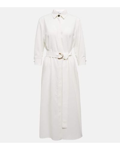 Max Mara Vestido camisero de lana virgen - Blanco