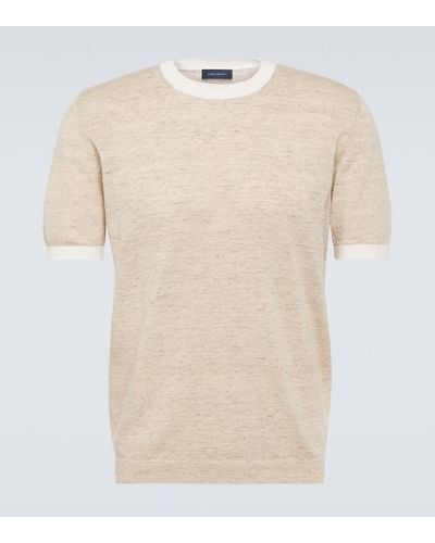 Thom Sweeney Linen And Cotton T-shirt - Natural