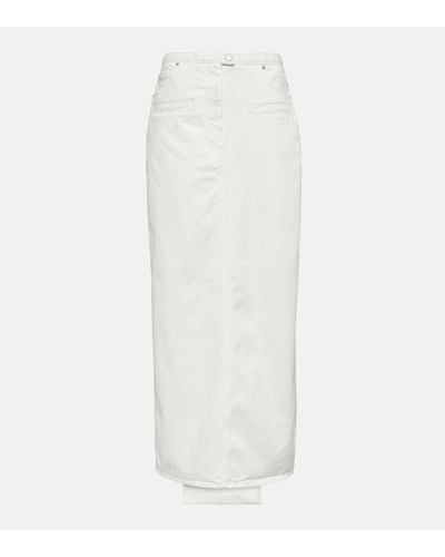 Courreges Jupe longue en jean - Blanc