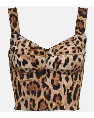 Dolce & Gabbana X Kim – Top a motif leopard - Marron