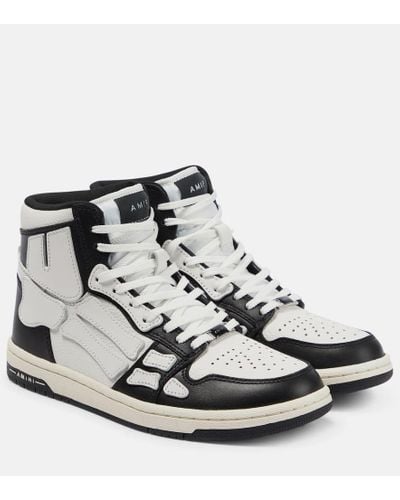 Amiri Skel-top Hi Applique Leather Sneakers - Black