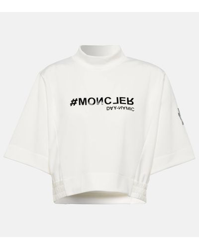 3 MONCLER GRENOBLE T-shirt raccourci imprime - Blanc