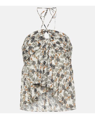 Isabel Marant Gabao Printed Cotton Top - White