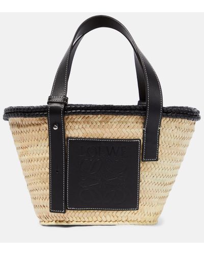 LOEWE Basket Bag Medium size Palm Leaf Dark Brown Basket Cream women's