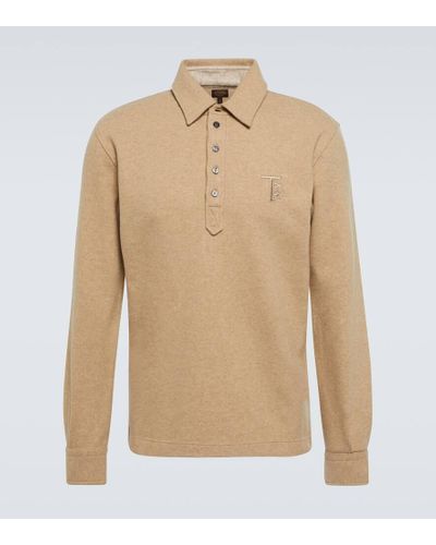 Tod's Wool And Cashmere Jersey Polo - Natural
