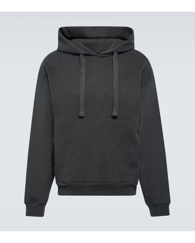 Lemaire Cotton-blend Jersey Hoodie - Grey