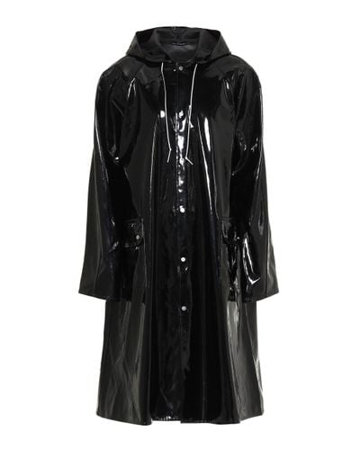 ROKH Hooded Vinyl Raincoat - Black
