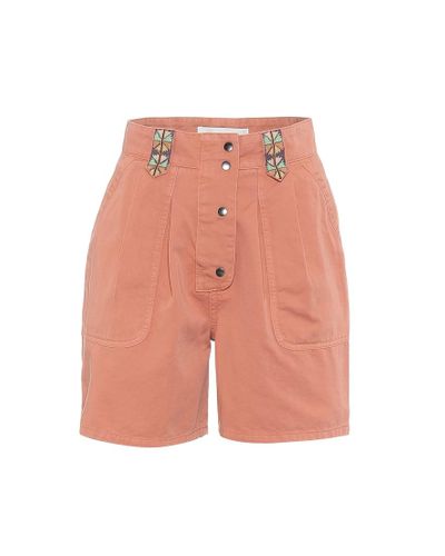 Etro Shorts de algodon de tiro alto - Rosa