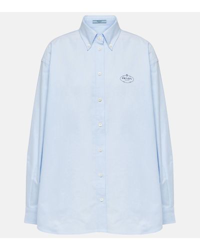 Prada Logo Cotton Shirt - Blue