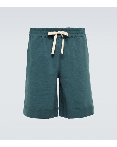 Jil Sander Shorts de algodon - Azul