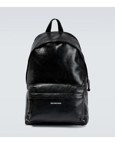 Balenciaga Leather Backpack - Black