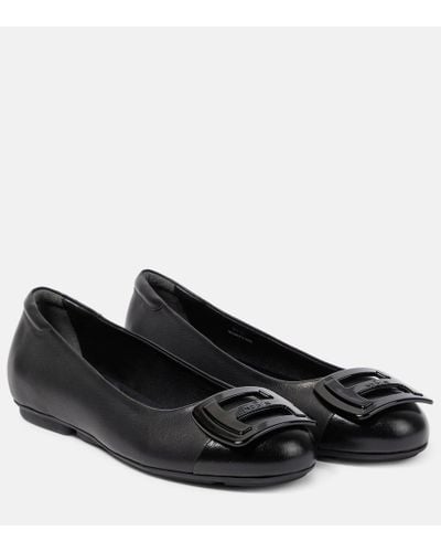 Hogan Bailarinas H661 de piel - Negro