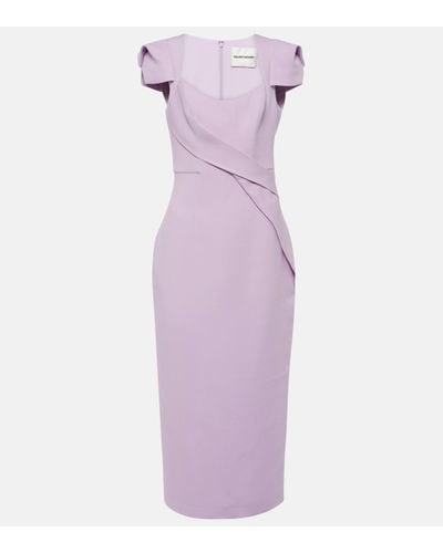 Roland Mouret Midi Dress With Draped Detailing - Purple
