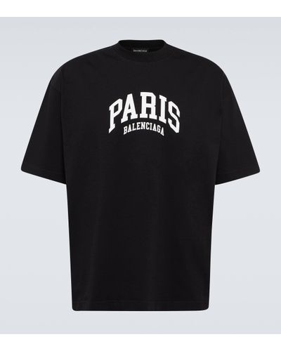 Balenciaga T-shirt à logo imprimé Paris - Noir