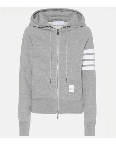 Thom Browne Sudadera de algodon con capucha - Gris