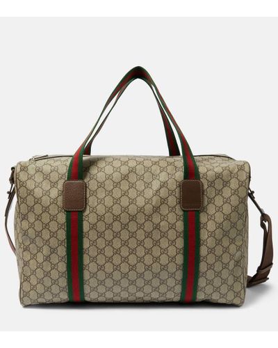 Gucci GG Supreme Large Canvas Duffle Bag - Brown