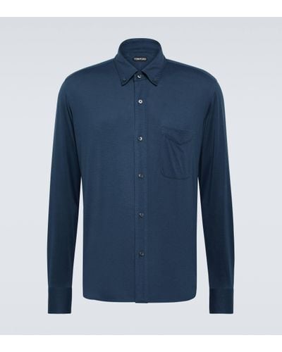 Tom Ford Silk And Cotton Shirt - Blue