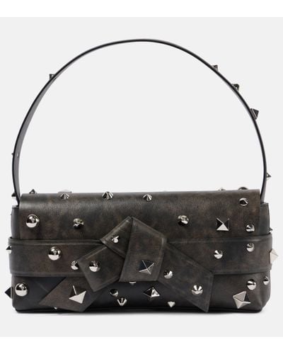 Acne Studios Musubi Studded Leather Shoulder Bag - Black