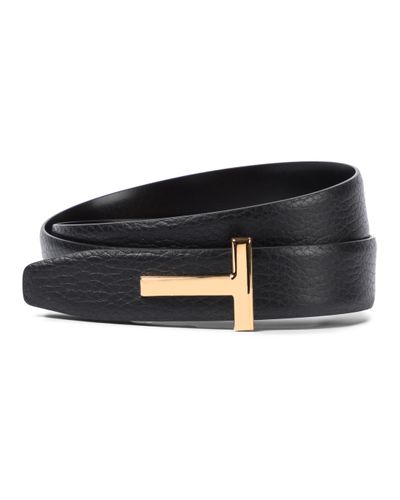 Tom Ford Monogram Leather Belt - Black