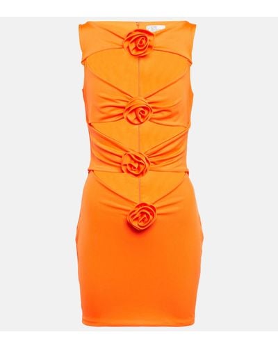 GIUSEPPE DI MORABITO Corsage Cutout Crepe Minidress - Orange