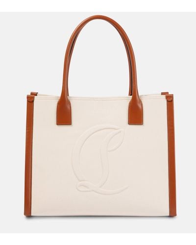 Christian Louboutin By My Side E/w Large Canvas Tote Bag - Pink
