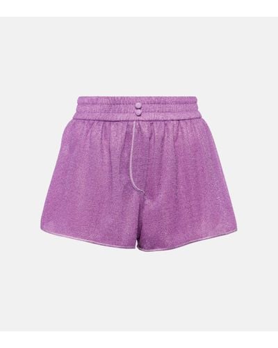 Oséree Lumiere Lame Shorts - Purple