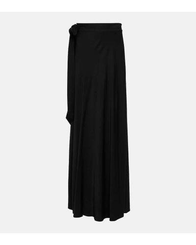 Diane von Furstenberg Krisa Satin Maxi Skirt - Black