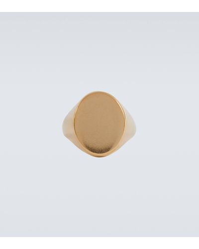 Maison Margiela Logo Silver Signet Ring - White