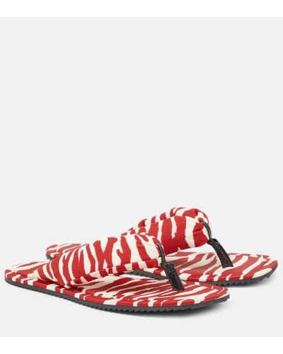 The Attico Indie Zebra-print Thong Sandals - Red