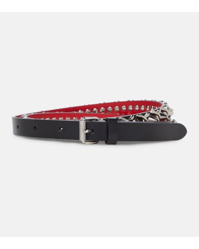 Christian Louboutin Loubispikes Embellished Leather Belt - Multicolor