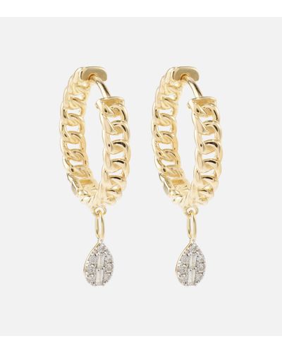 STONE AND STRAND Boucles d'oreilles en or 10ct et diamants - Métallisé