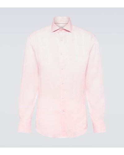 Brunello Cucinelli Hemd aus Leinen - Pink