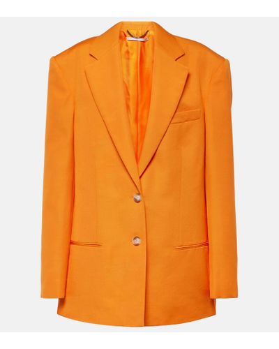 Stella McCartney Blazer monopetto in crepe - Arancione