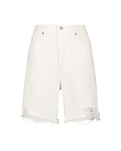 Citizens of Humanity Camilla Distressed Denim Shorts - White